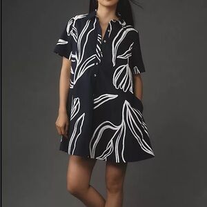 Anthropologie Short-Sleeve Swing Tunic Mini Dress – Size M Petite